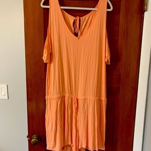 Coral New York & Company Cold Shoulder Romper